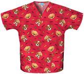 Peek A Boo Puppy V-Neck Top With Patch Pockets
